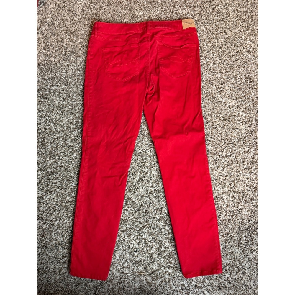 Abercrombie & Fitch Womens Skinny Pants Red Size 10 W30 Solid Casual Twill - Picture 6 of 6